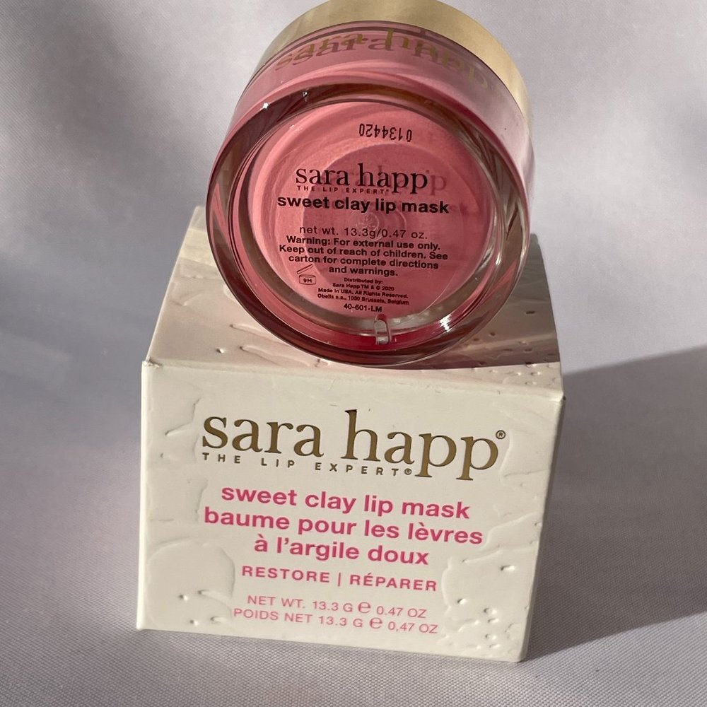 Sara Happ Skincare-Sweet Clay Lip Mask Buttery Firm Care Smooth-Full 33g-BOX-NEW - Picture 8 of 13